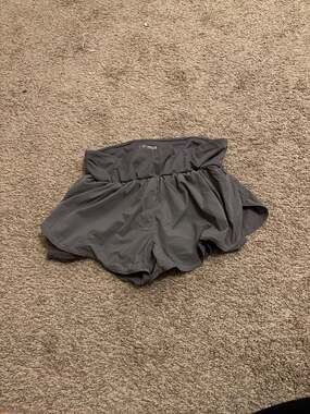 Cadmus Women's High Waisted Running Shorts with Liner  Gray XL